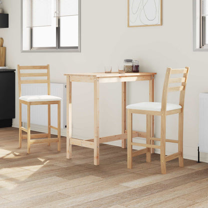 Sedie da pranzo 2 pz Legno di gomma solido Naturale