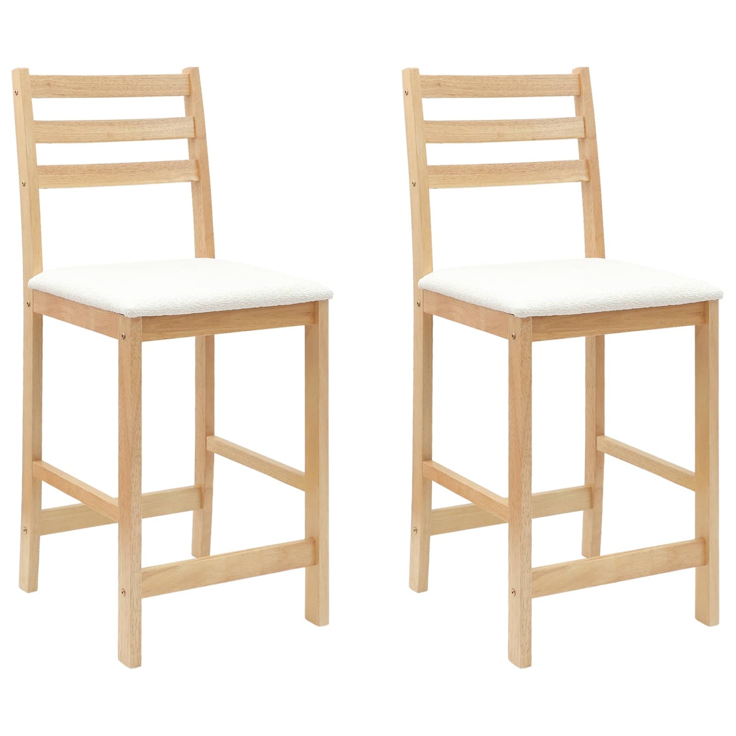 Sedie da pranzo 2 pz Legno di gomma solido Naturale