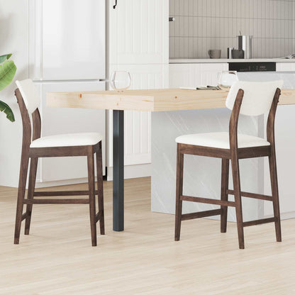 Sedie da pranzo 2 pz Legno di gomma solido Marrone Chiaro
