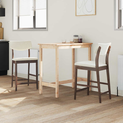Sedie da pranzo 2 pz Legno di gomma solido Marrone Chiaro
