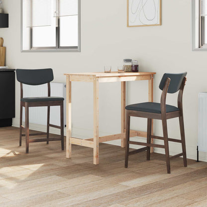Sedie da pranzo 2 pz Legno di gomma solido Marrone Chiaro