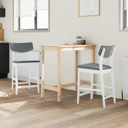 Sedie da pranzo 2 pz Legno di gomma solido Bianco