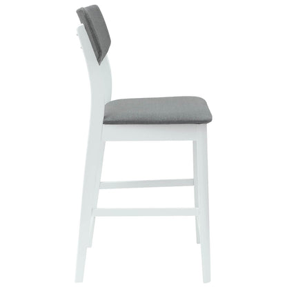 Sedie da pranzo 2 pz Legno di gomma solido Bianco