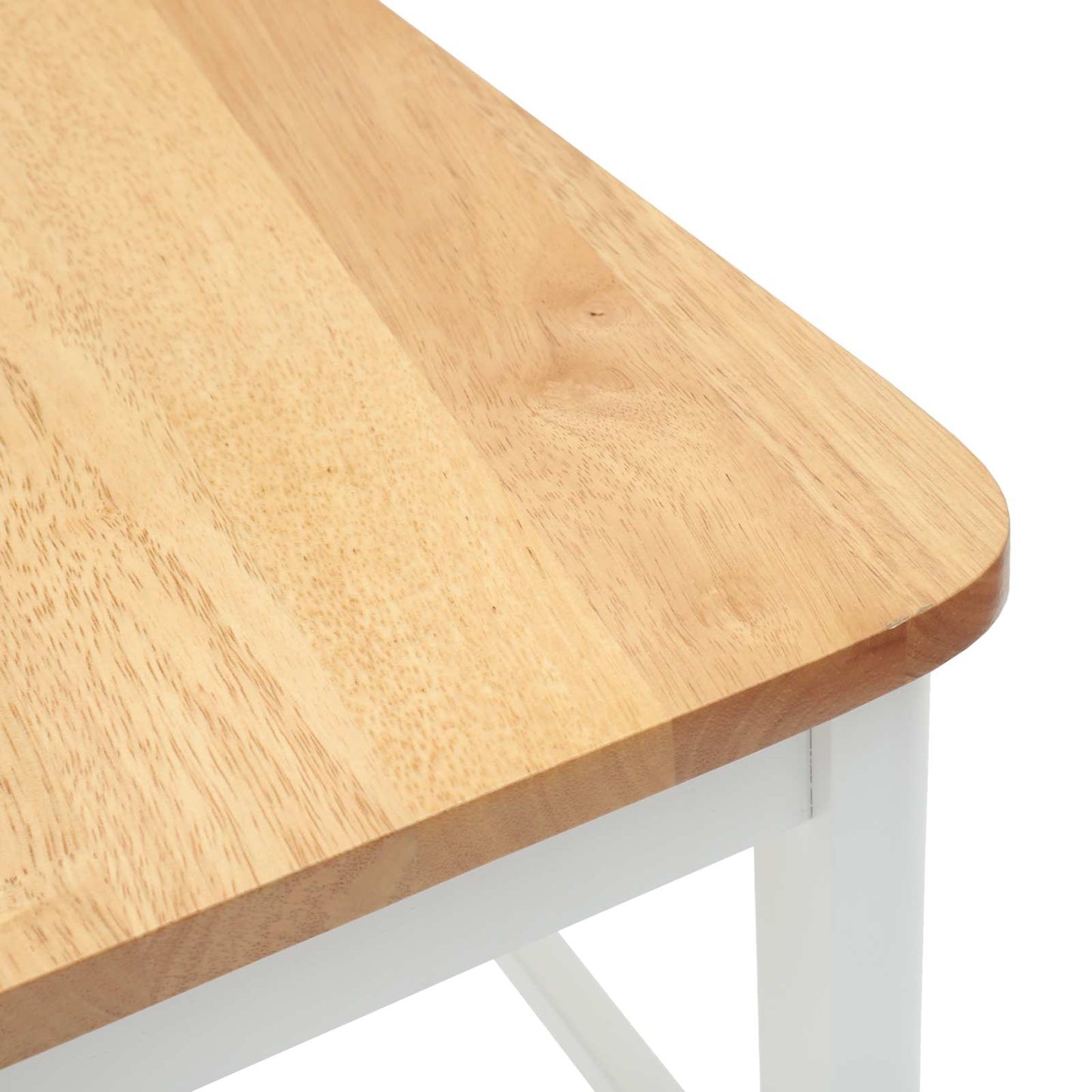 Sedie da pranzo 2 pz Legno di gomma solido Bianco
