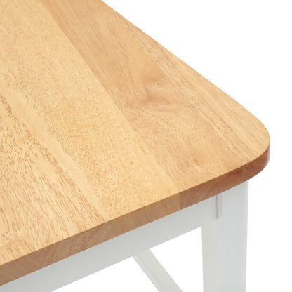 Sedie da pranzo 2 pz Legno di gomma solido Bianco