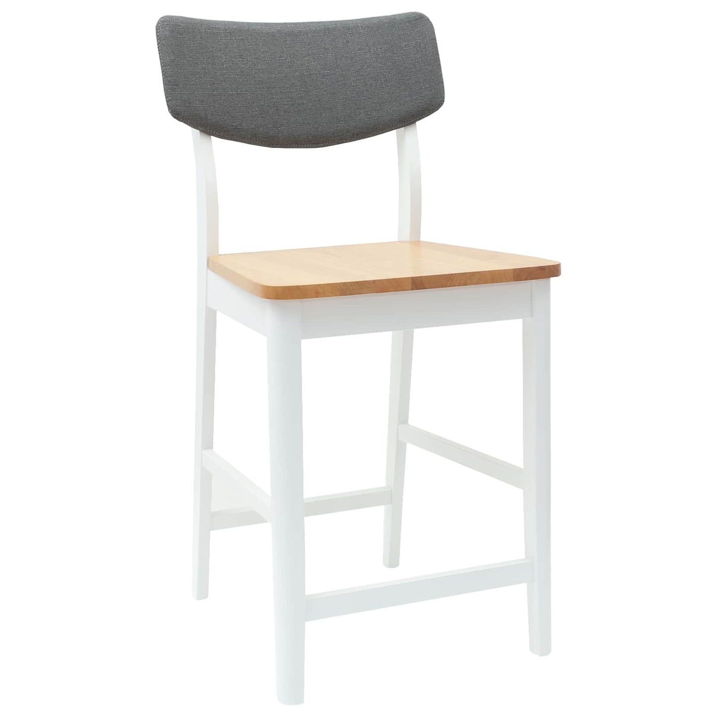 Sedie da pranzo 2 pz Legno di gomma solido Bianco