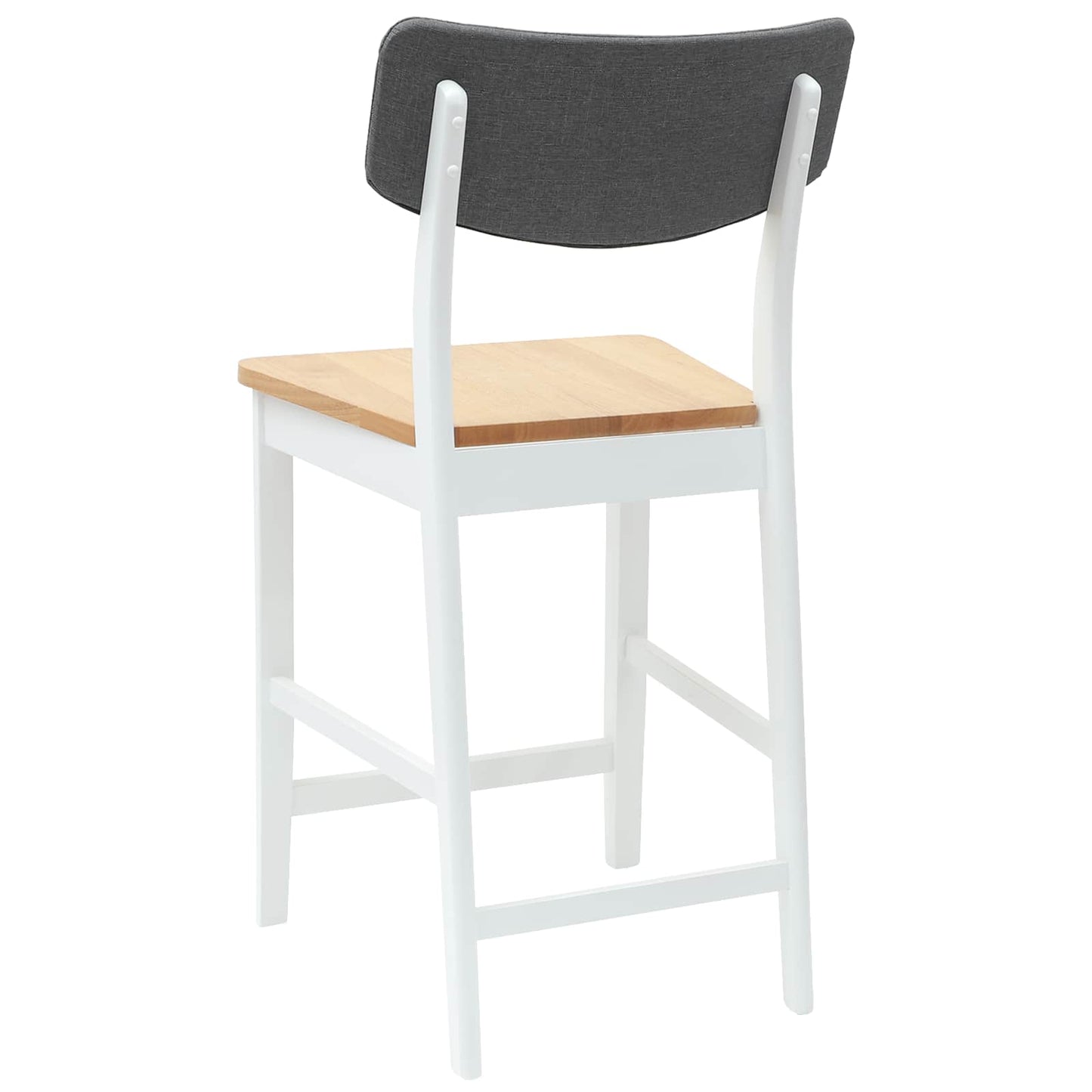 Sedie da pranzo 2 pz Legno di gomma solido Bianco