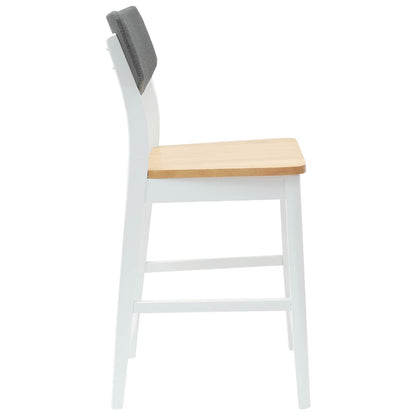 Sedie da pranzo 2 pz Legno di gomma solido Bianco