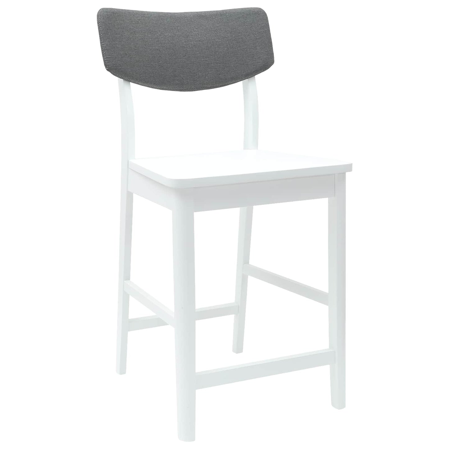 Sedie da pranzo 2 pz Legno di gomma solido Bianco