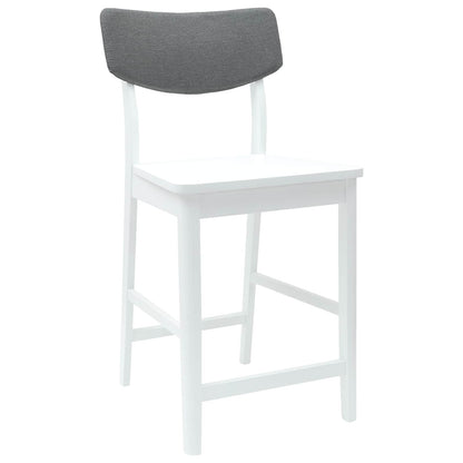 Sedie da pranzo 2 pz Legno di gomma solido Bianco