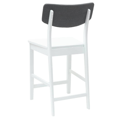 Sedie da pranzo 2 pz Legno di gomma solido Bianco