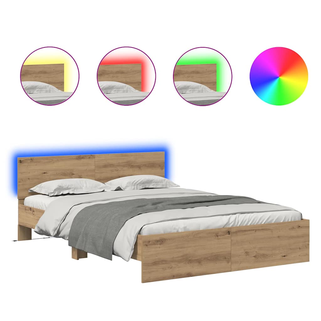 Struttura del letto Rovere artigianale 135 x 190 cm