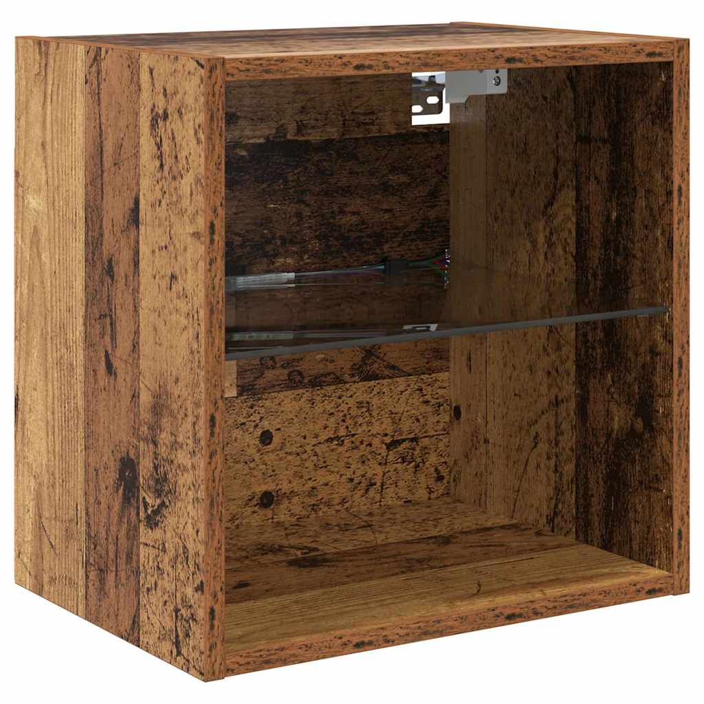 Unità a muro per TV con LED con led 5 pcs Legno vecchio - homemem39