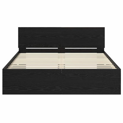 Struttura del letto Rovere Nero 120 x 200 cm Legno multistrato