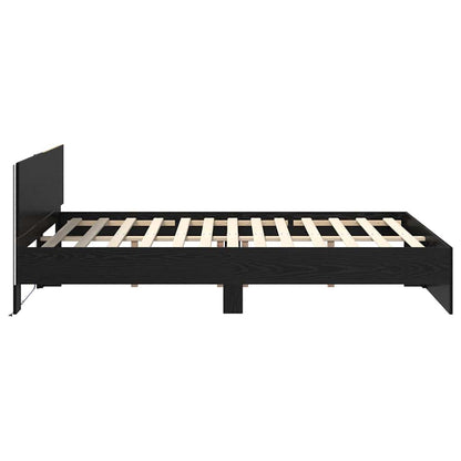 Struttura del letto Rovere Nero 120 x 200 cm Legno multistrato