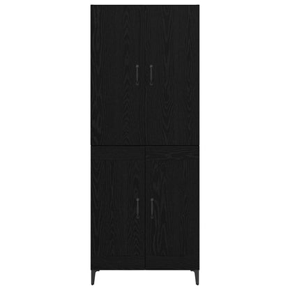 Credenza Rovere Nero 69,5 x 34 x 180 cm Legno multistrato