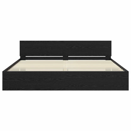 Struttura del letto Rovere Nero 180 x 200 cm Legno multistrato