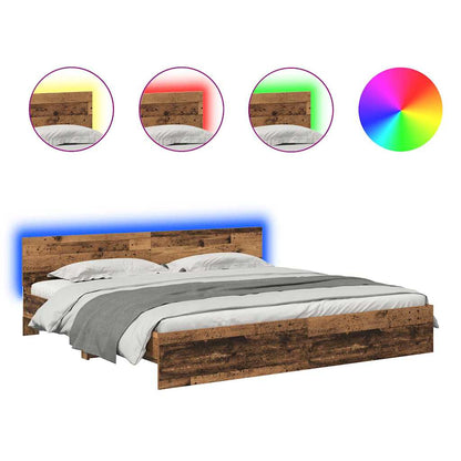 Struttura del letto con testiera Legno vecchio 200 x 200 cm