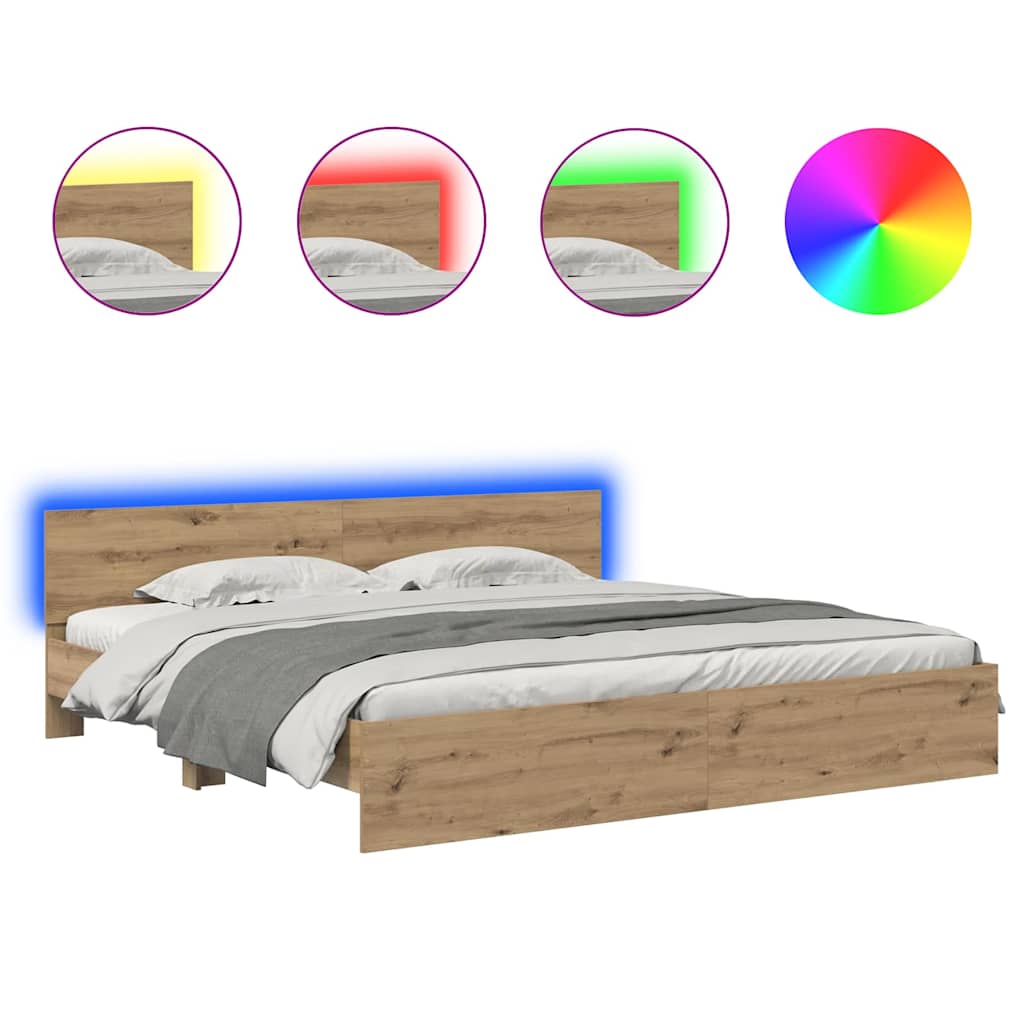 Struttura del letto Rovere artigianale 200 x 200 cm