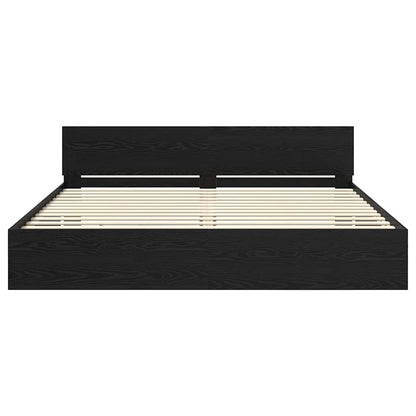 Struttura del letto Rovere Nero 200 x 200 cm Legno multistrato