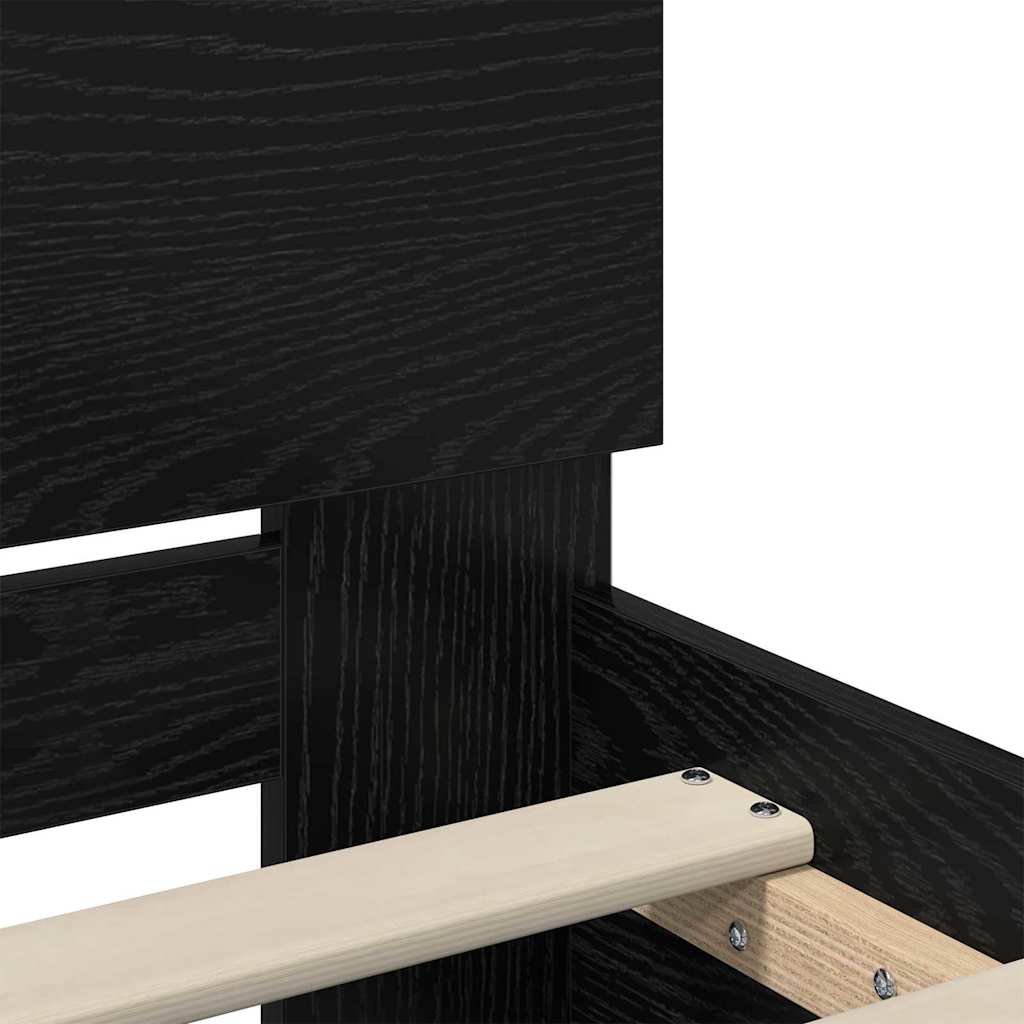 Struttura del letto Rovere Nero 160 x 200 cm Legno multistrato