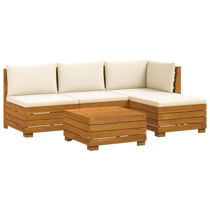 Set di divani da esterno con cuscino 5 Pezzo Marrone