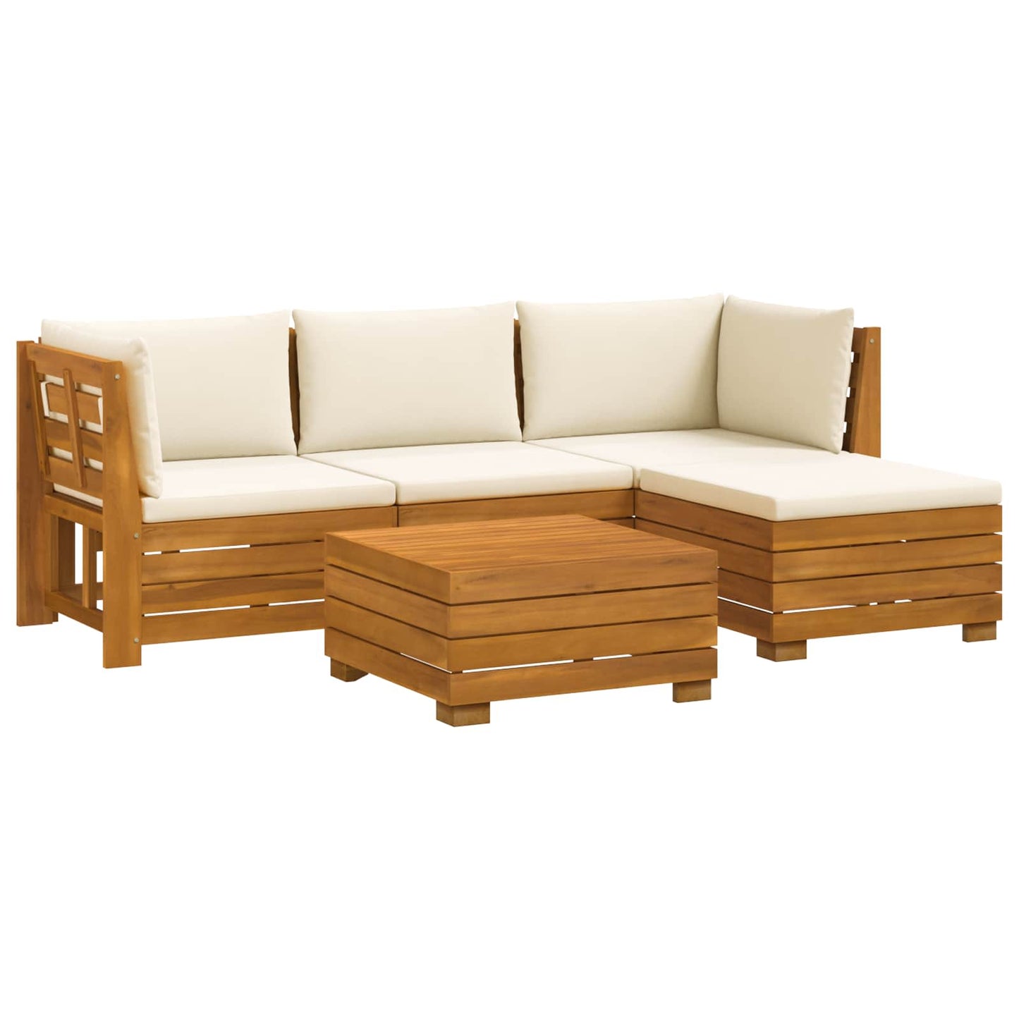 Set di divani da esterno con cuscino 5 Pezzo Marrone | homemem39