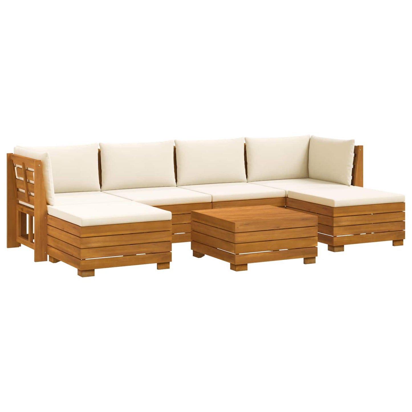 Set di divani da esterno con cuscino 7 Pezzo Marrone | homemem39