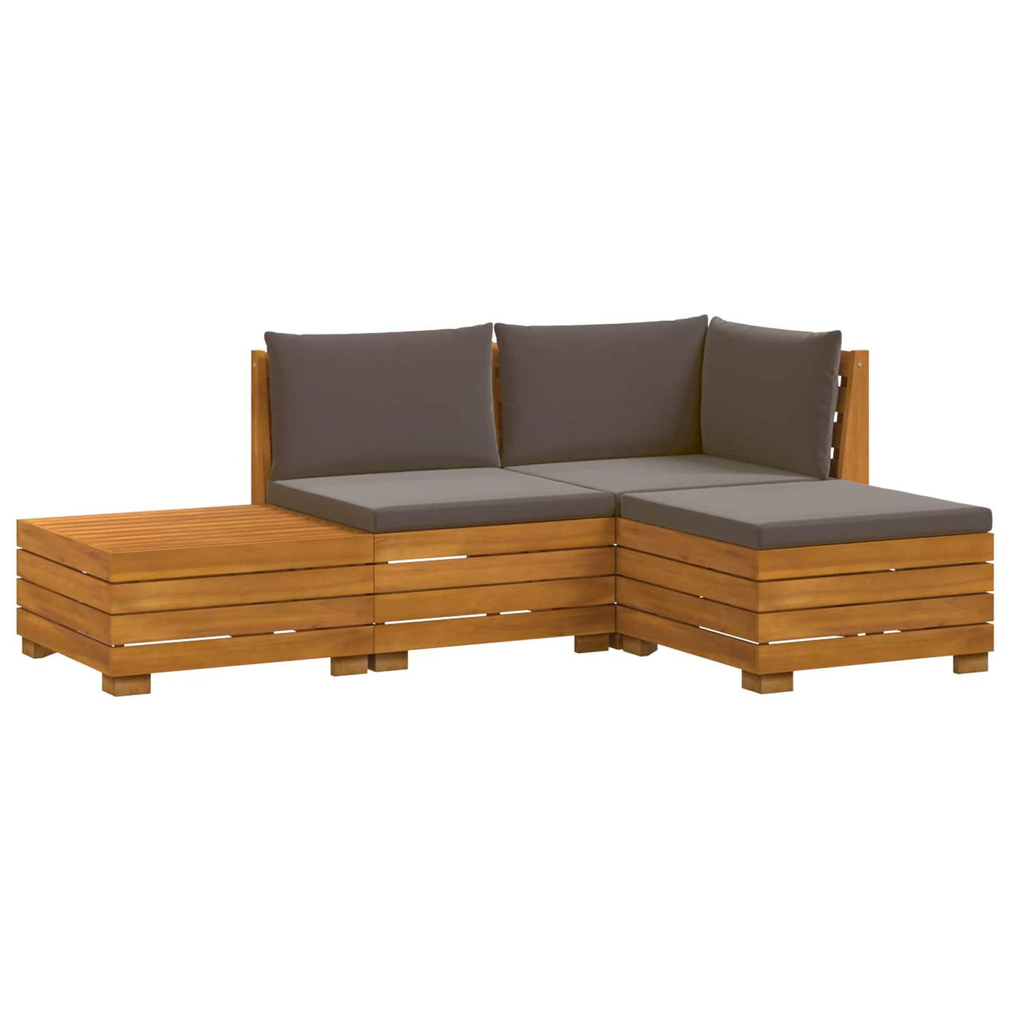 Set di divani da esterno con cuscino 4 Pezzo Marrone | homemem39