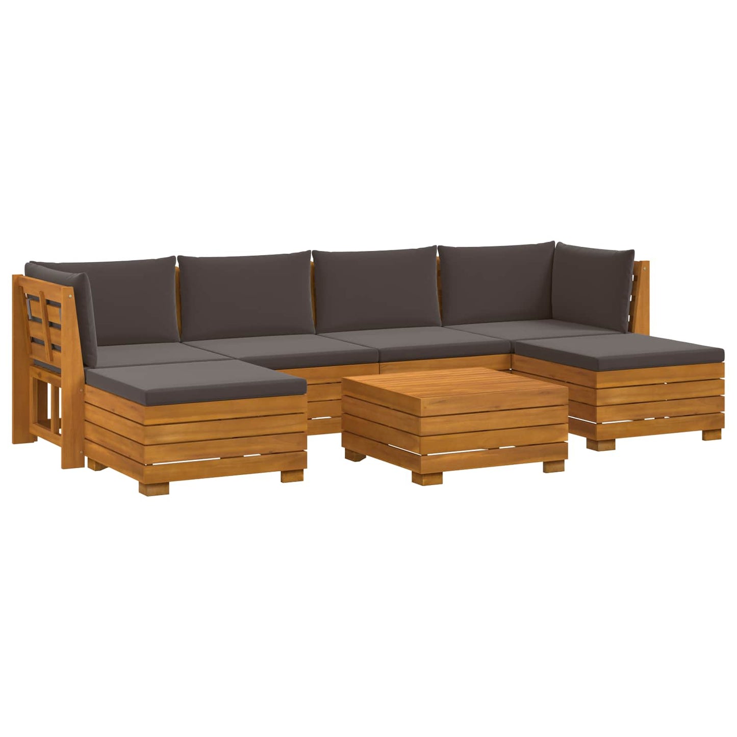 Set di divani da esterno con cuscino 7 Pezzo Marrone | homemem39