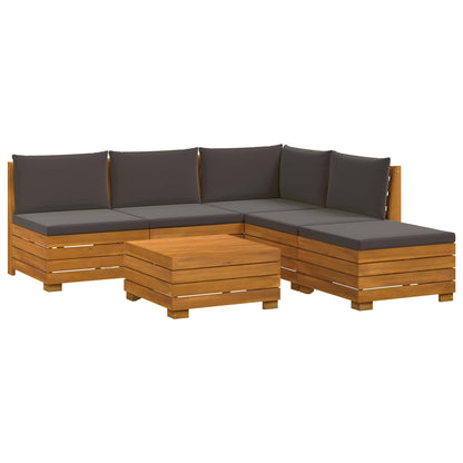 Set di divani da esterno con cuscino 6 Pezzo Marrone | homemem39