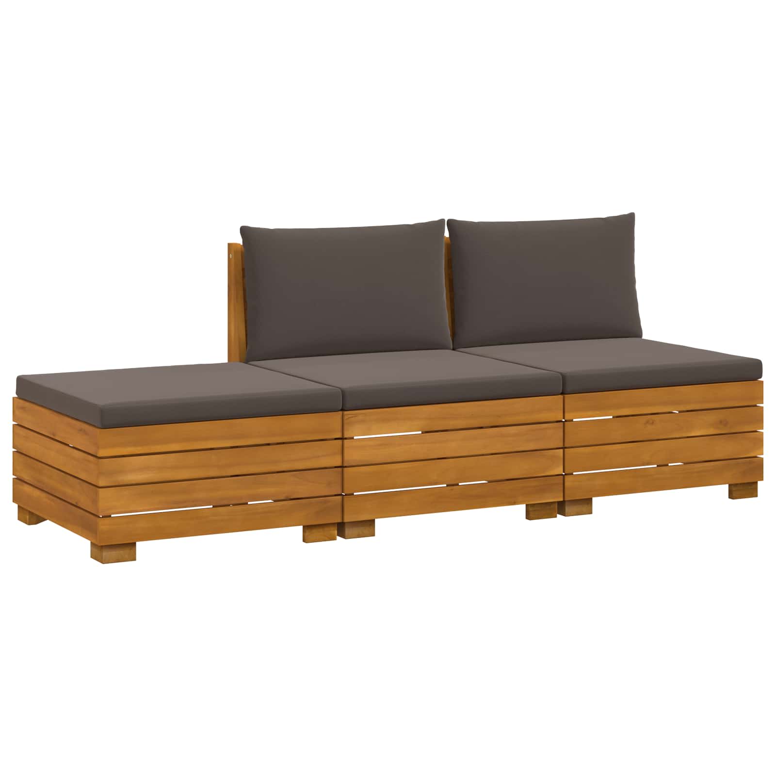 Set di divani da esterno con cuscino 3 Pezzo Marrone | homemem39