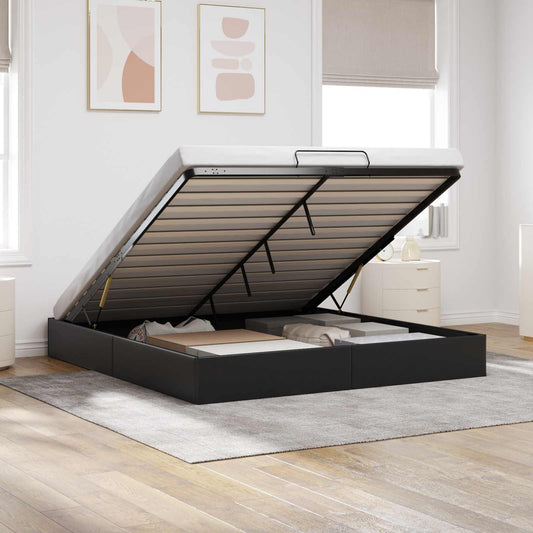 Letto ottomano Nero King size Similpelle | homemem39
