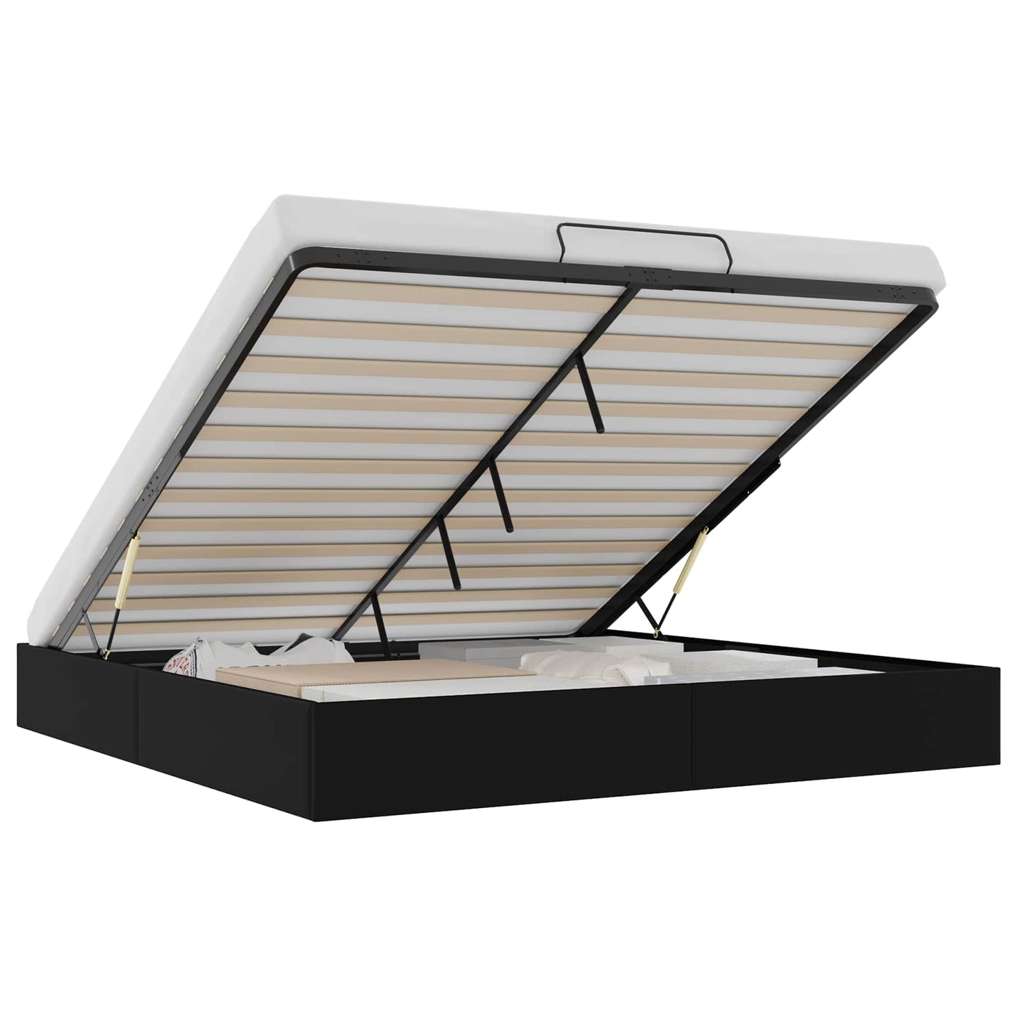Letto ottomano Nero King size Similpelle | homemem39