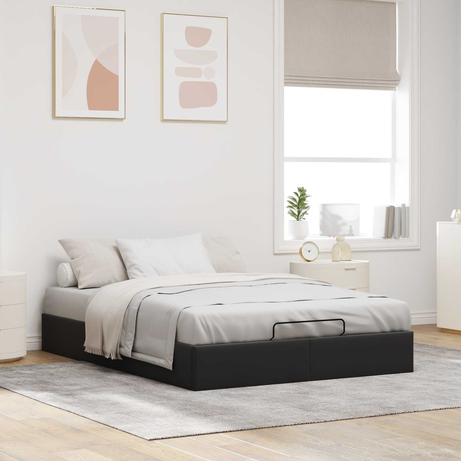 Letto ottomano Nero 153 x 203 cm Velluto | homemem39