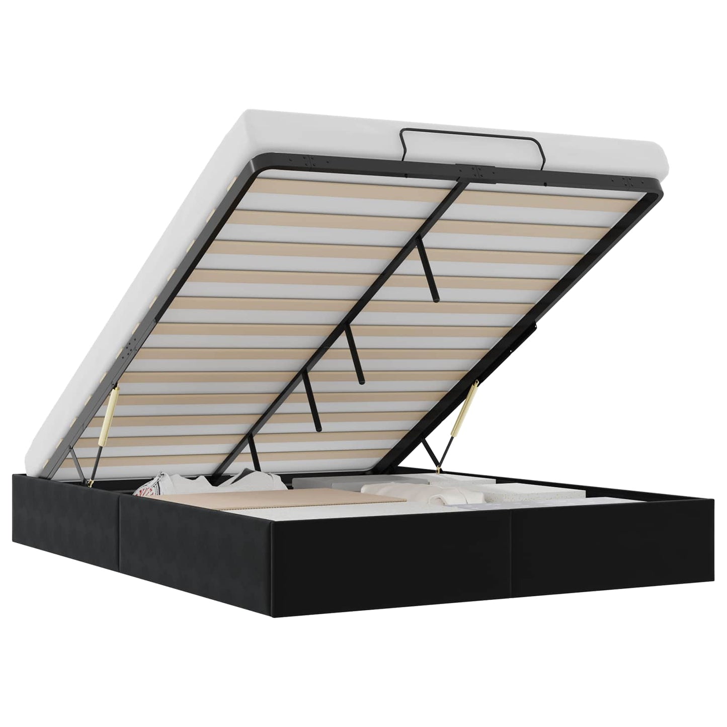 Letto ottomano Nero 153 x 203 cm Velluto | homemem39