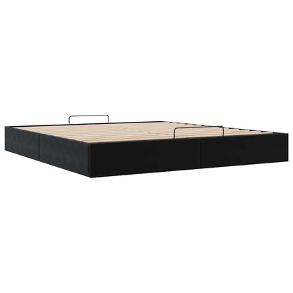 Letto ottomano Nero King size Velluto | homemem39