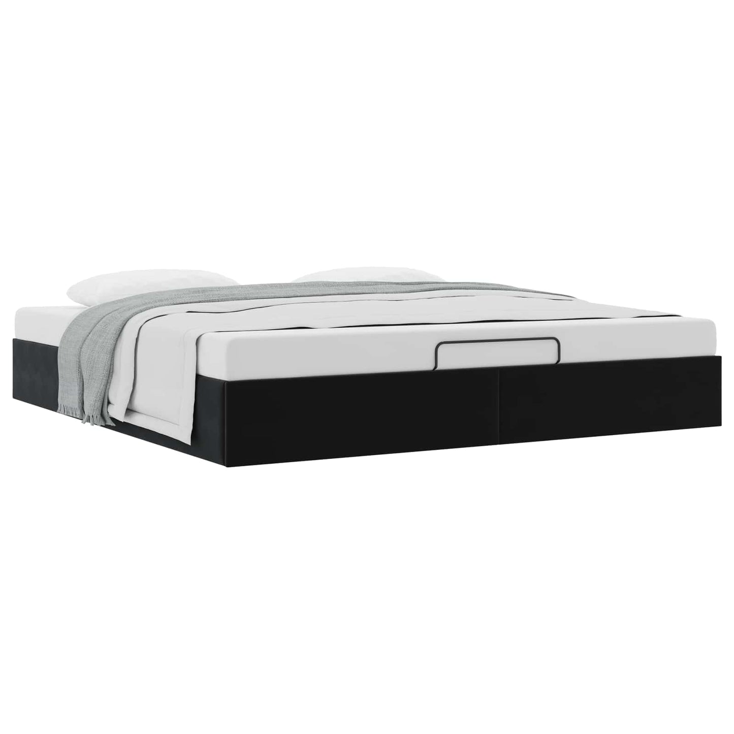 Letto ottomano Nero King size Velluto | homemem39