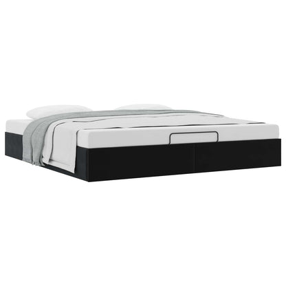 Letto ottomano Nero King size Velluto | homemem39