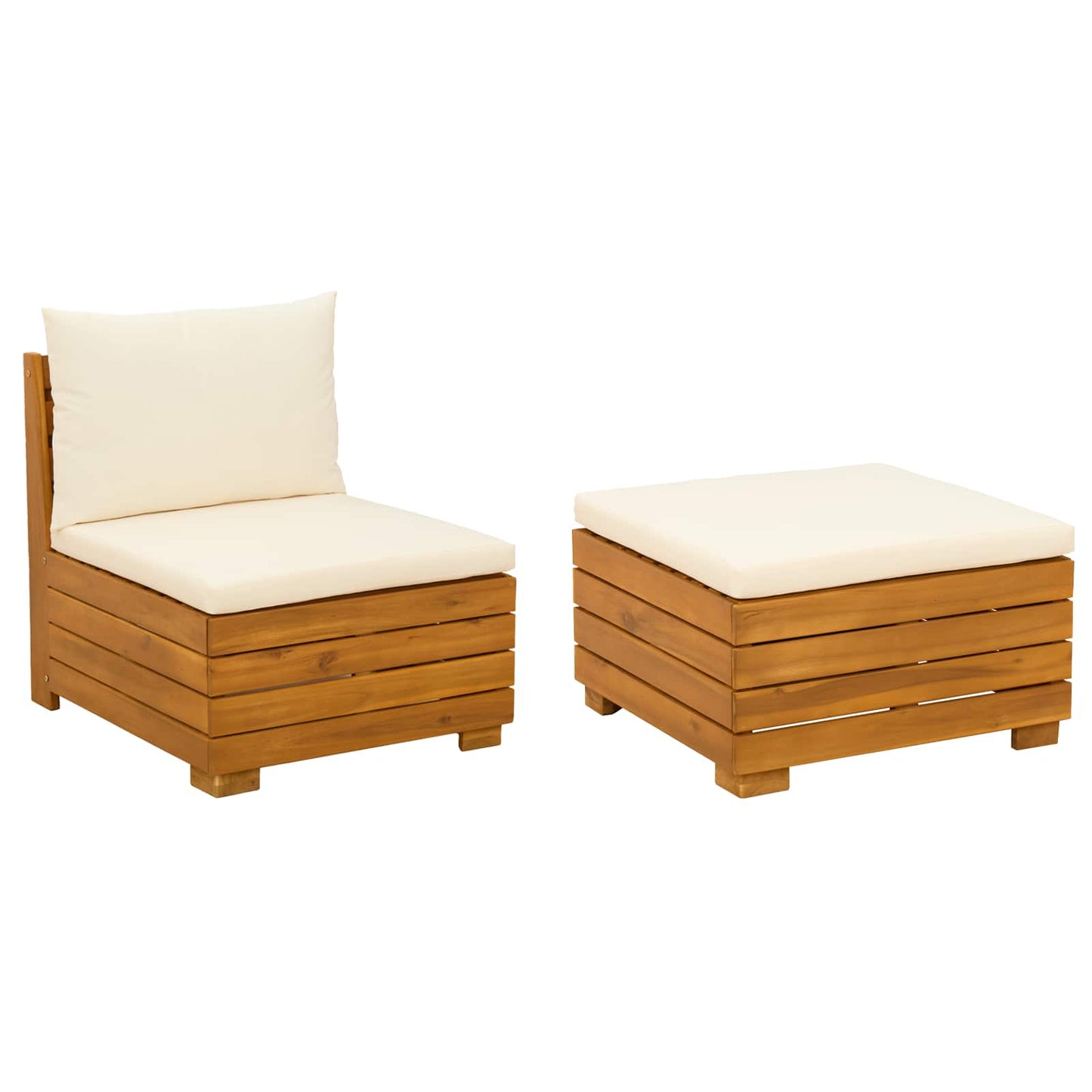 Set Lounge da Giardino 2 Pezzo Marrone Legno di Acacia Massello | homemem39