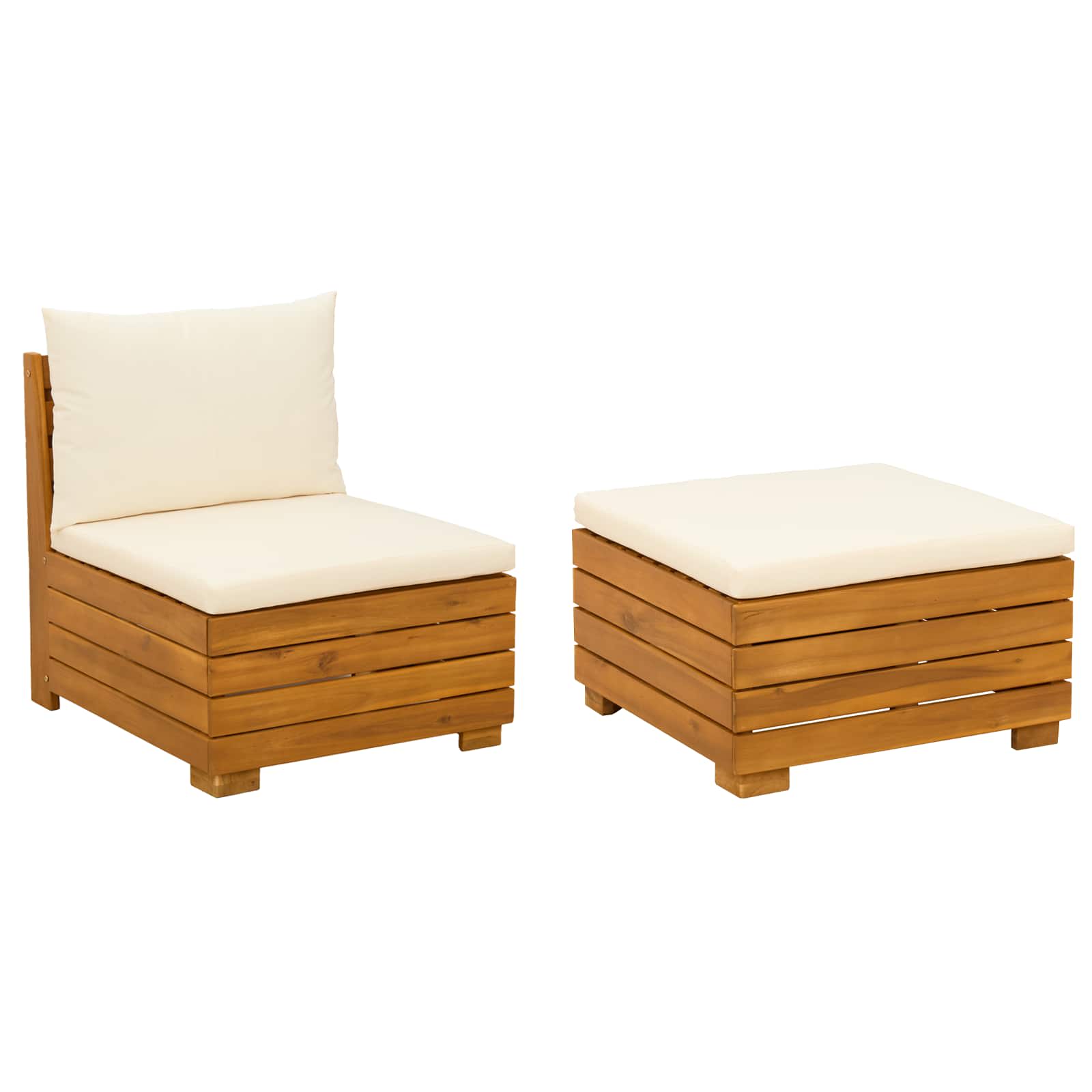 Set Lounge da Giardino 2 Pezzo Marrone Legno di Acacia Massello | homemem39
