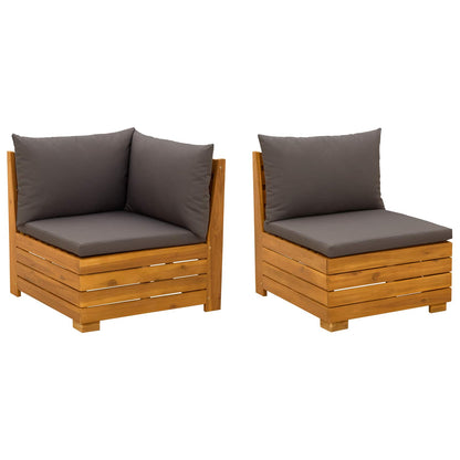 Set Lounge da Giardino 2 Pezzo Marrone Legno di Acacia Massello