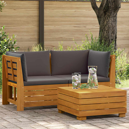 2 Pezzo Set Lounge da Giardino Legno di Acacia Massello Marrone | homemem39