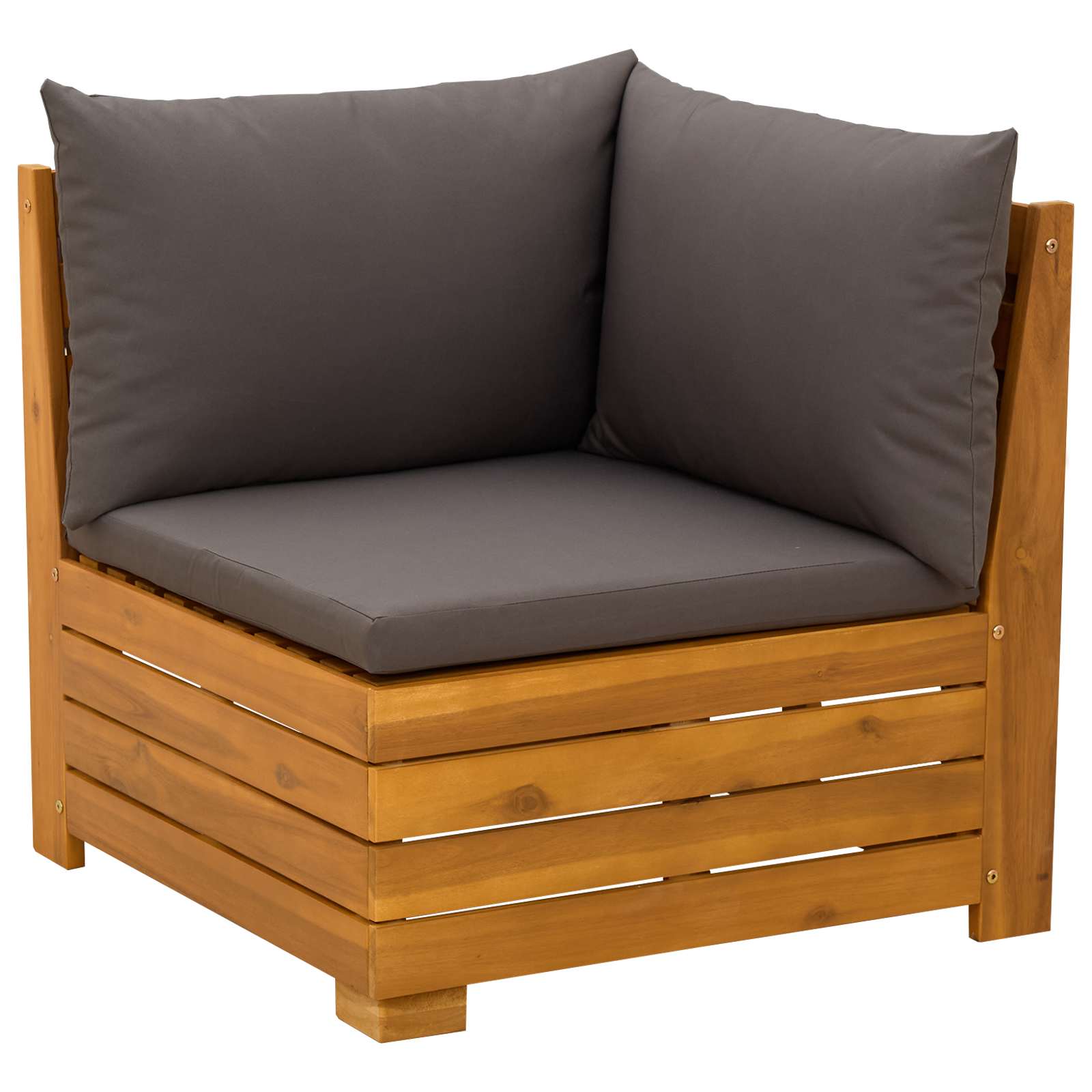 2 Pezzo Set Lounge da Giardino Legno di Acacia Massello Marrone | homemem39