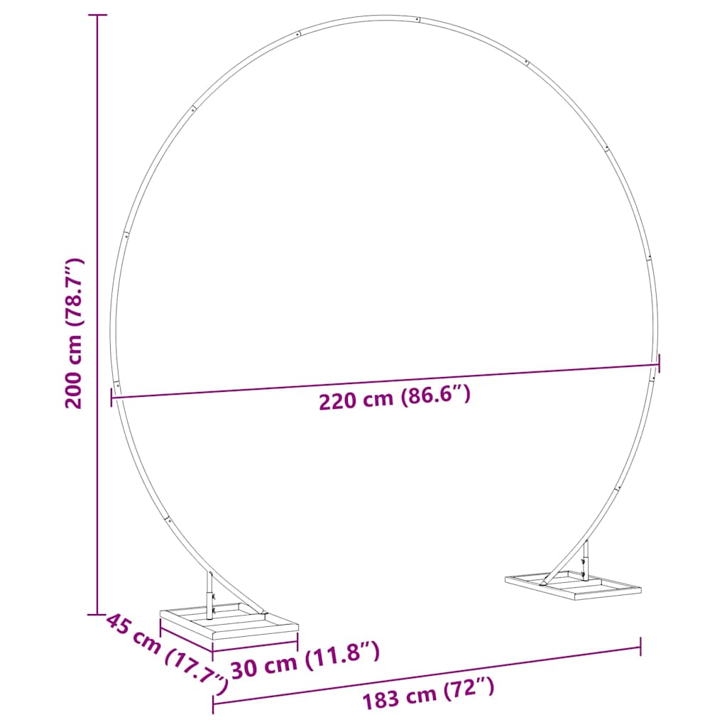 Arco Nuziale Bianco 220 x 45 x 200 cm Acciaio | homemem39