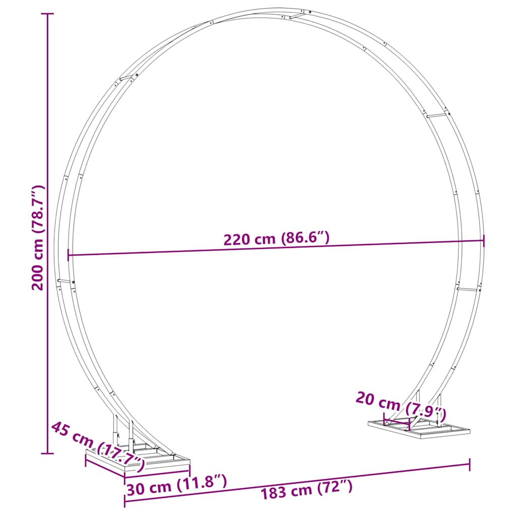 Arco Nuziale Oro 220 x 45 x 200 cm Acciaio | homemem39