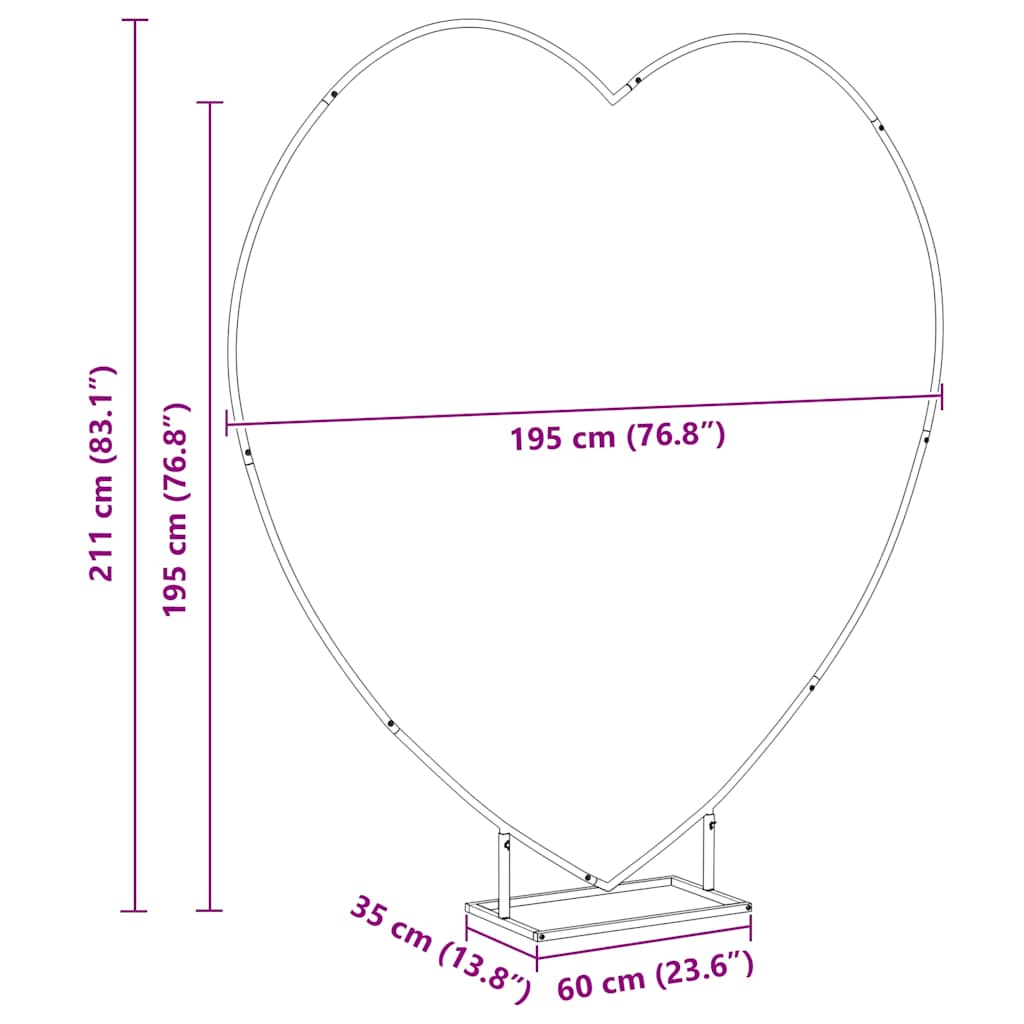 Arco Nuziale Bianco 195 x 35 x 211 cm Acciaio | homemem39