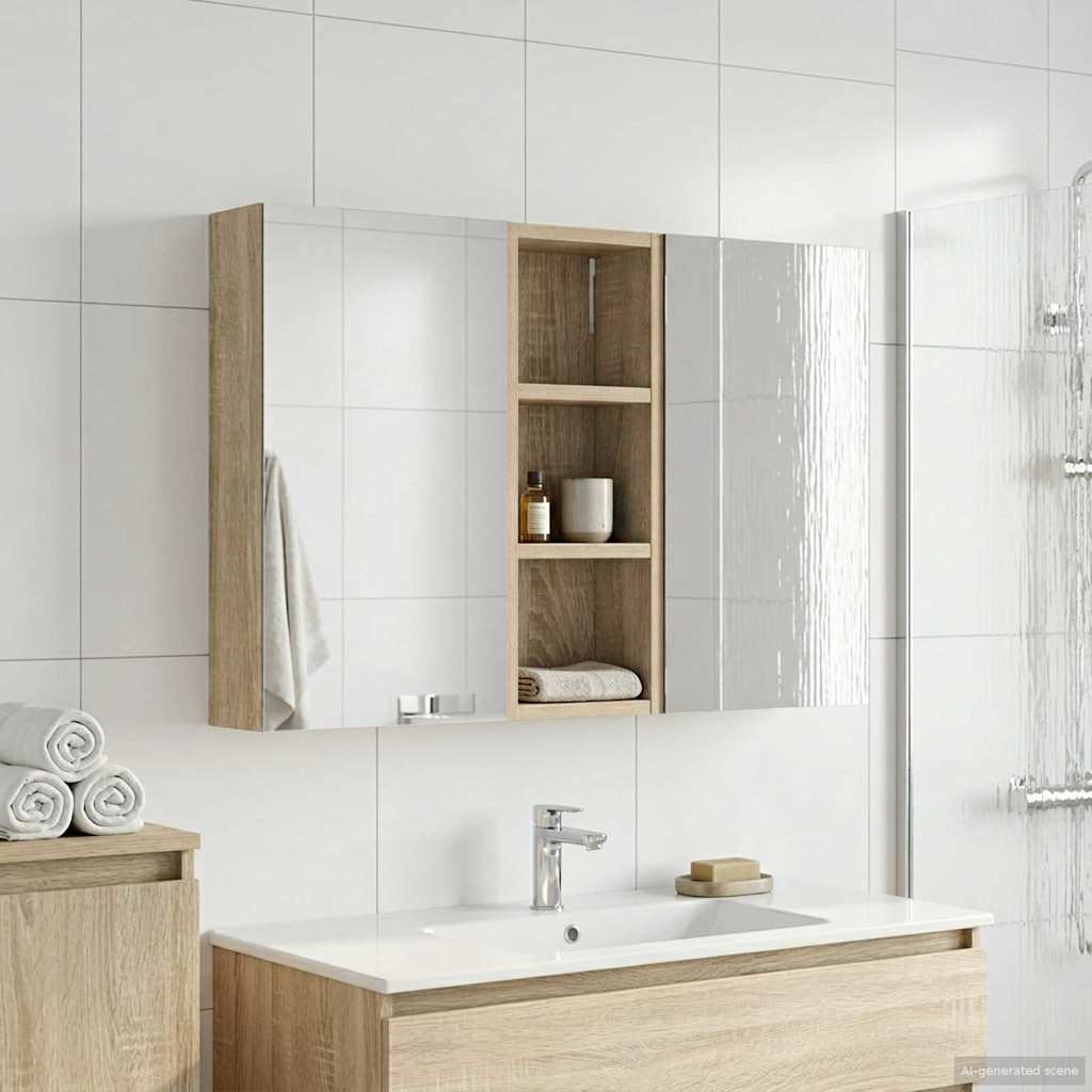 Set di Armadi da Bagno con lo scaffale 3 pcs 80 x 10,5 x 50 cm | homemem39