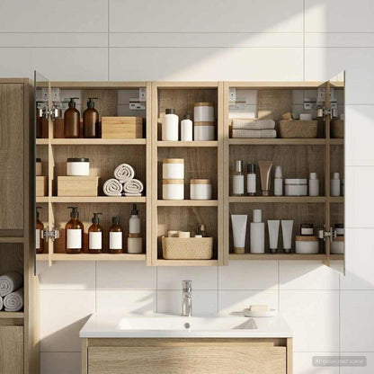 Set di Armadi da Bagno con lo scaffale 3 pcs 80 x 10,5 x 50 cm | homemem39
