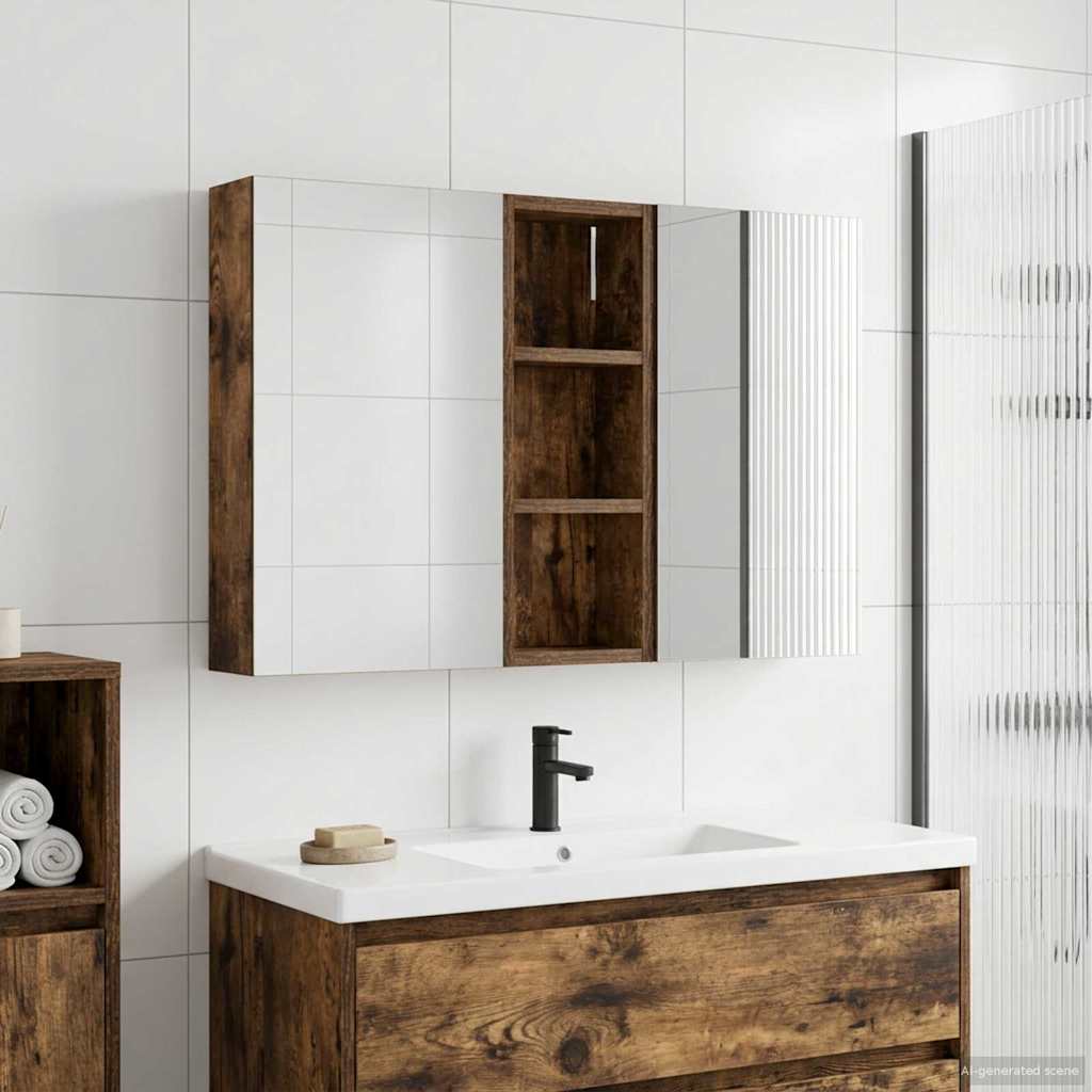 Set di Armadi da Bagno con lo scaffale 3 pcs 80 x 10,5 x 50 cm | homemem39